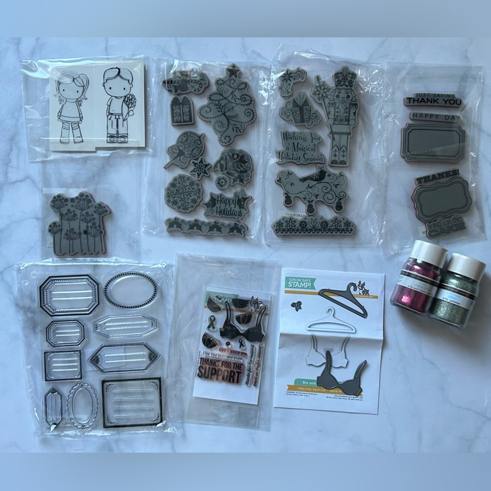 Various Stamps, Die Cut & Glitter Bundle